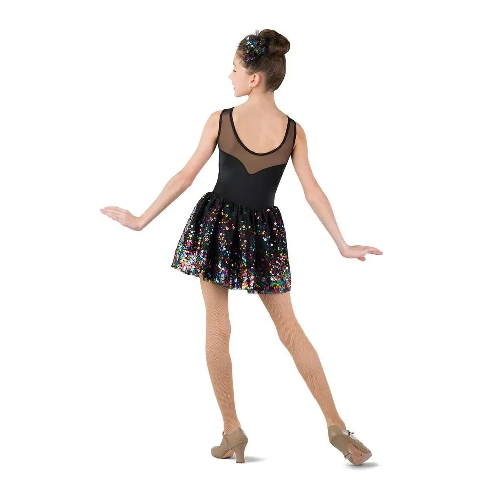 Pre-Owned Dance Costume Costume Gallery 18635 Medium Child Black Dress Jazz Seq